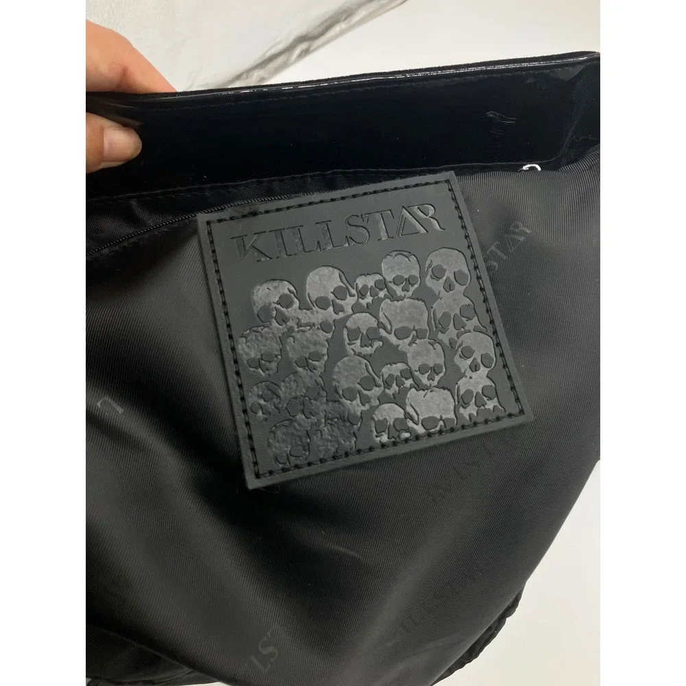 Killstar Black Velvet Crescent Moon Gothic Backpack Vegan Leather Trim Witchy